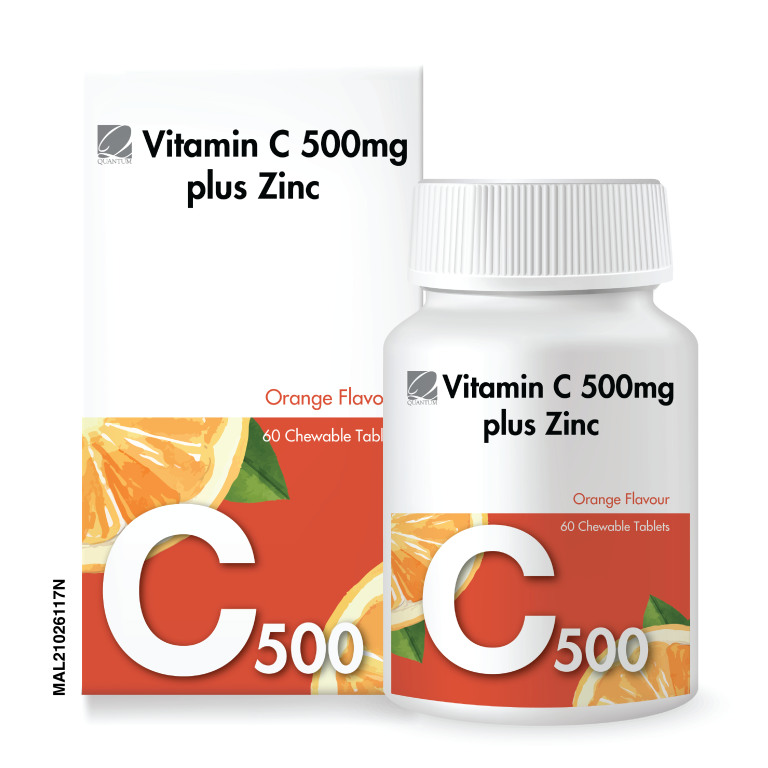QVR VIT C 500MG PLUS ZINC CHEWABLE TABLET 60S